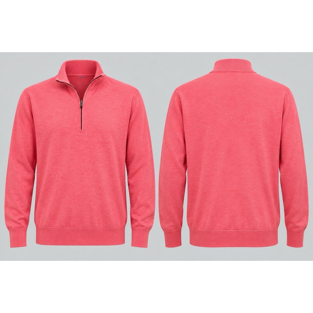 Brooks Brothers sweater Mens large  1/4 Zip  mauve pink  100% Supima Cotton